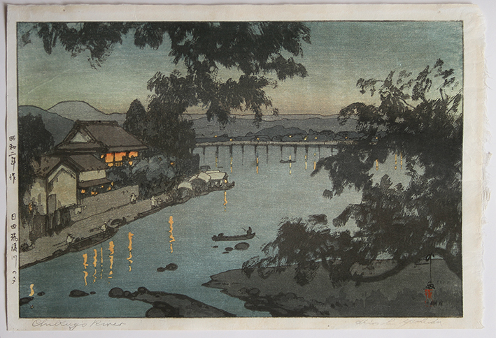 Hiroshi YOSHIDA Hida Chikugogawa no yûbe (Evening on the Chikugo River in Hida)