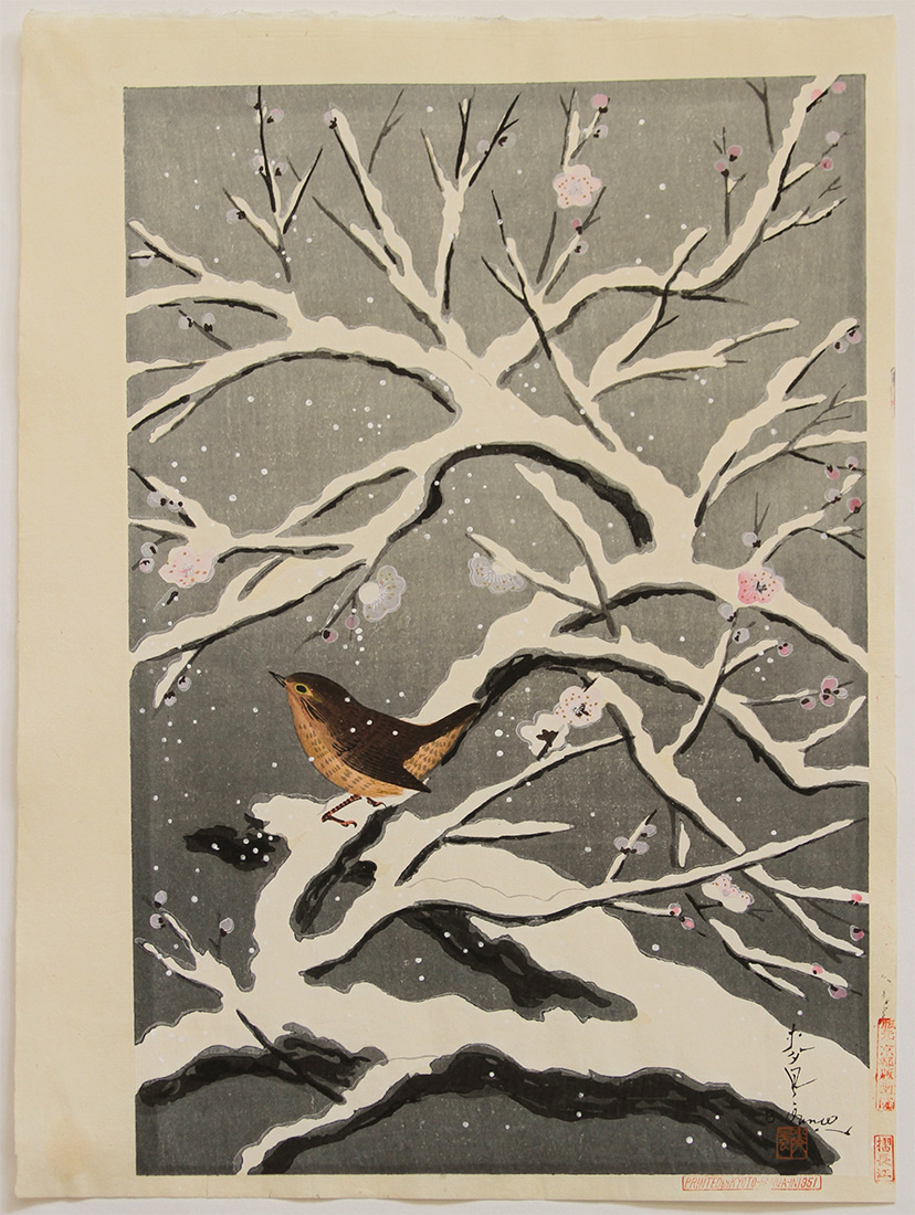 Bakufu OHNO Bird on snow covered Cherry Tree
