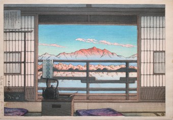 Original Japanese Woodblock Print,Kawase HASUI - Morning at the Arayu spa, Shiobara