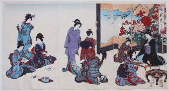 Yōshū CHIKANOBU Onna-reisluki no zu (Beauties celebrating)