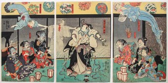 Utagawa KUNIYOSHI Lord Orikoshi Masatomo and the ghost of Asakura Tôgo