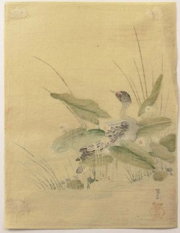 Shin Hanga Print - Bird on a lake shore