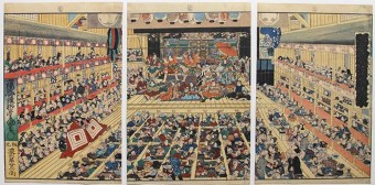 Utagawa KUNISADA (TOYOKUNI III)  Odori keiyô Edo-e no sakae 