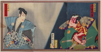 Toyohara KUNICHIKA Two Actors in a Kabuki Play