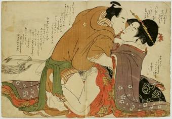 Original Japanese Woodblock Print, Ukiyo-e, Utamaro Shunga